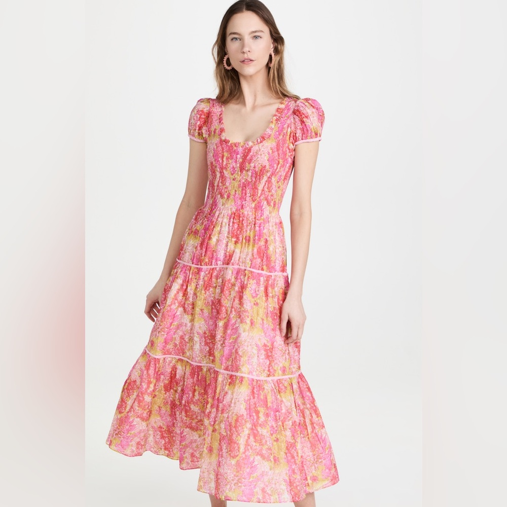 LoveShackFancy Elisabelle Floral Midi Dress